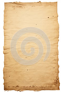 Parchment for baking culinary. Brown baking paper sheet. Isolated with clipping path