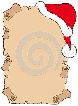 Parchment with Christmas hat