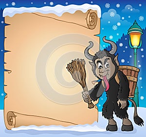 Parchment with Krampus theme 1