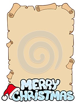 Parchment with Merry Christmas sign