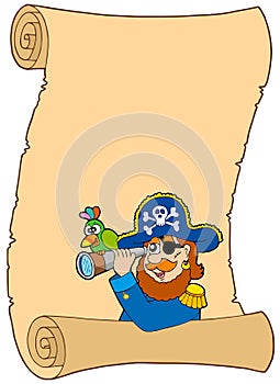 Parchment with pirate and spyglass