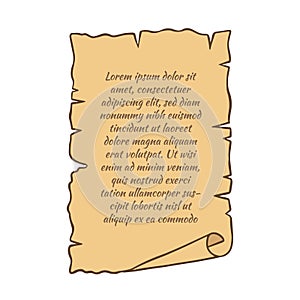 Parchment scroll with text