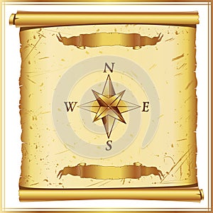 Parchment with wind rose