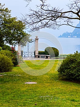 Parco Ciani and Gate on Lake Lugano (Cancello sul lago di Lugano), Lugano, Switzerland photo