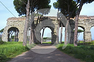 Parco degli acquedotti along the Appian way in Rome