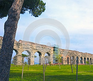 Parco degli acquedotti along the Appian way in Rome