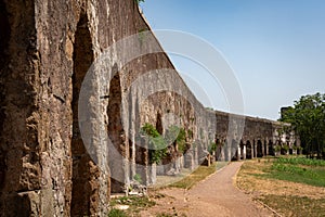 Parco degli Acquedotti, which is a public park in Rome, part of the Appian Way. Ruins of roman aqueducts