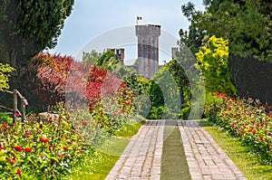 parco giardino Sigurta gardens castle of Valeggio sul Mincio background Verona - Veneto region - Italy landmark