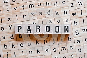 Pardon word concept