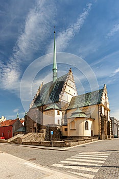 PARDUBICE, CZECH REPUBLIC - APRIL 22: St Bartholomew's Church of Republic Square on April 22 2016 in the historic center