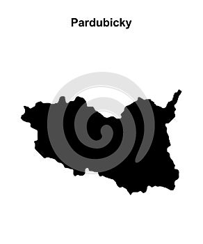 Pardubicky outline map