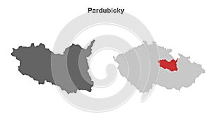 Pardubicky outline map