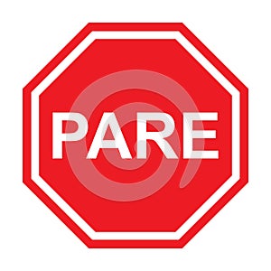 Pare traffic sign icon vector for graphic design, logo, website, social media, mobile app, UI illustration