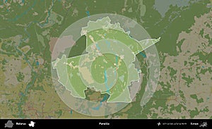 Parecca highlighted, Belarus. Topographic Humanitarian