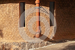 Pareidolia face house brick wall photo