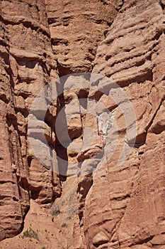 Pareidolic illusion, seeing faces in inanimate objects. Face on sandstone rock. Pareidolia, looks like a face