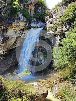 Parello waterfall near Quadri in Abruzzo