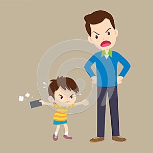 parent angry to kid addicted phone