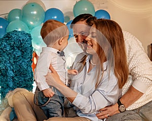 Parent and child celebrating first birthday