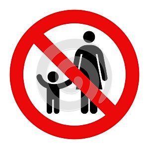 Parent and child symbol. Warning sign