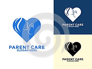 Parent Heart Care, Family heart logo design template photo