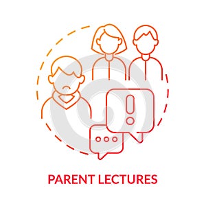 Parent lectures red gradient concept icon