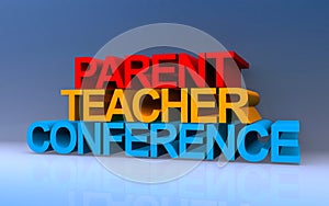 parent teacher conference on blue