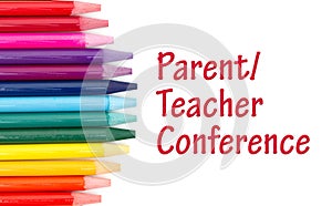 Parent Teacher Conference message with colored watercolor pencils