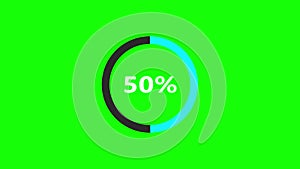 Parentage Timer, Loading progress bar, downloading bar animation Percentage Counter, Circle percentage diagrams greenscreen