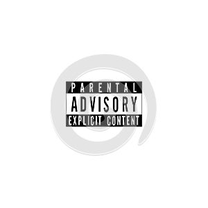 Parental advisory explicit content logo vector on white background Youtube