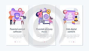Parental control for kids wellbeing app interface template.