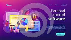 Parental control software concept landing page. photo