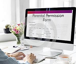 Parental Permission Form Consent Endorsement Concept