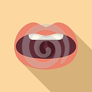 Parenthood education icon flat vector. Oral lips exercise