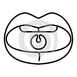 Parenthood education icon outline vector. Oral lips exercise