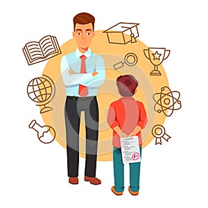 Parenting and education concept with icons