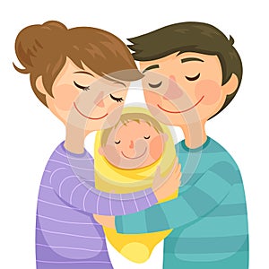 Parents and a baby photo