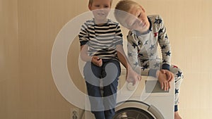 Parents bought new washing machine of new model latest generation.