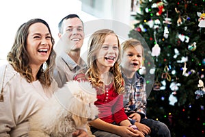 Parents and children happy to spend Christmas together