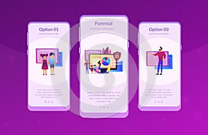 Parental control software app interface template. photo