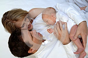 Parents with newborn baby