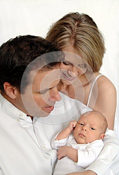 Parents with newborn baby