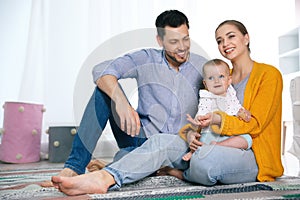 Parents spending time with their baby