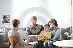 Parents work with child in therapy sessions so they learn tips and ideas for keeping up the lessons at home