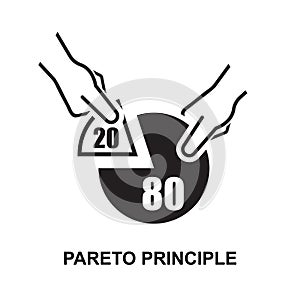 Pareto principle icon isolated on background