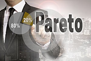 Pareto is shown by businessman concept photo