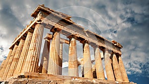 Parfenon, ancient Greek temple, located on the Acropolis of Athens