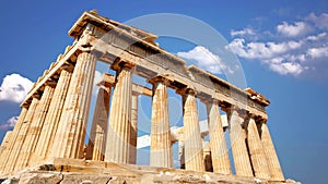 Parfenon, ancient Greek temple, located on the Acropolis of Athens.