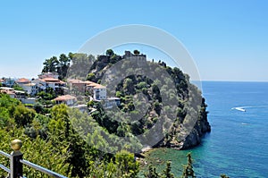 Parga, Epirus - Greece.Parga lies on the Ionian coast between the cities of Preveza and Igoumenitsa.Castle of Parga