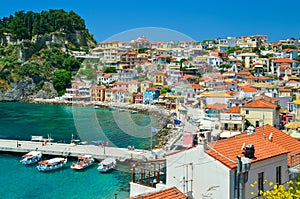 Parga tourist resort in greece sea beach summer holidays
